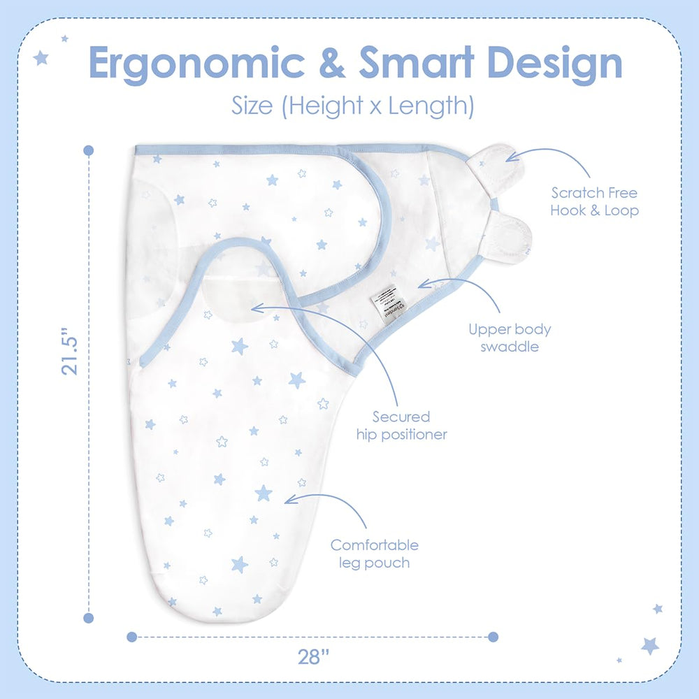 SANDJEST Baby Swaddle Cloud Pattern promotes cozy naps with breathable, gentle fabric