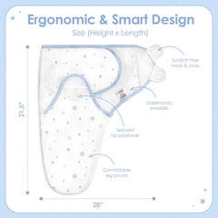 SANDJEST Baby Swaddle Cloud Pattern promotes cozy naps with breathable, gentle fabric