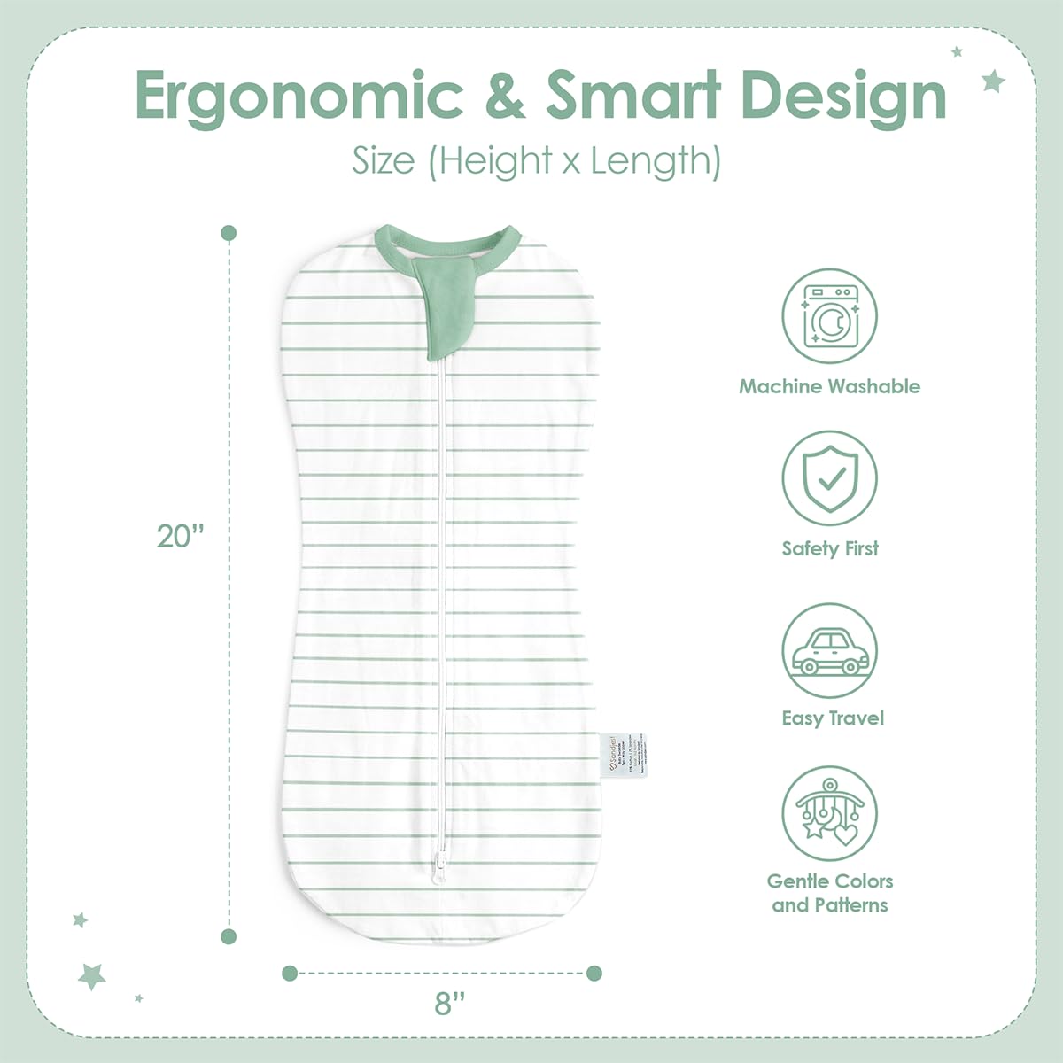 SANDJEST baby swaddle dinosaur pack2 fabric closeup highlights soft cotton