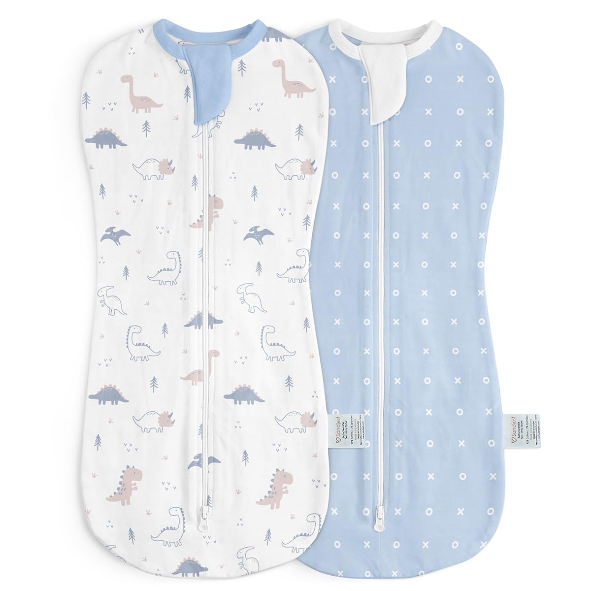 SANDJEST baby swaddle dinosaur pattern provides cozy, breathable cotton for newborn sleep.