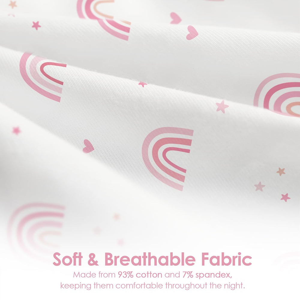 SANDJEST fabric close-up shows soft cotton texture gentle on sensitive newborn skin.