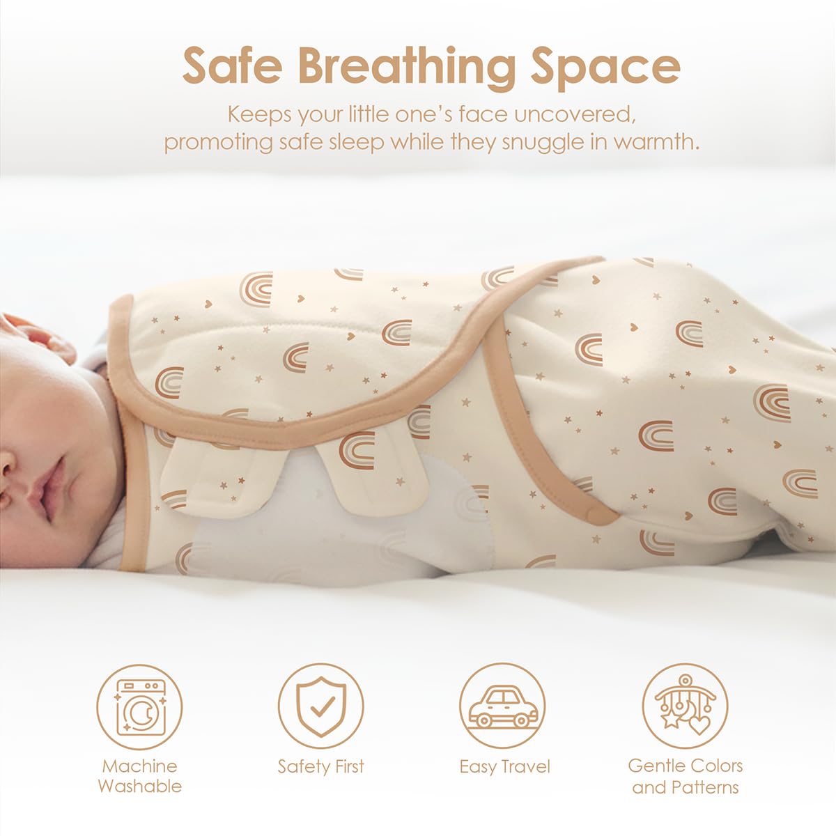 SANDJEST baby gift-ready swaddle set evokes thoughtful newborn welcome.