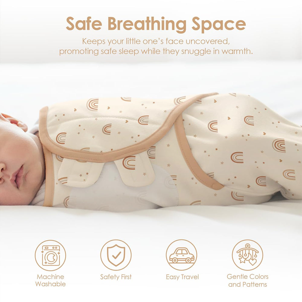SANDJEST baby gift-ready swaddle set evokes thoughtful newborn welcome.