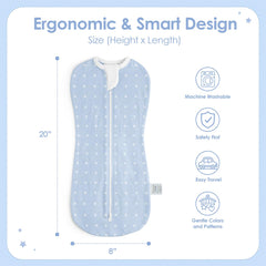 SANDJEST baby swaddle polka dots pattern offers soft fabric and secure wrap.