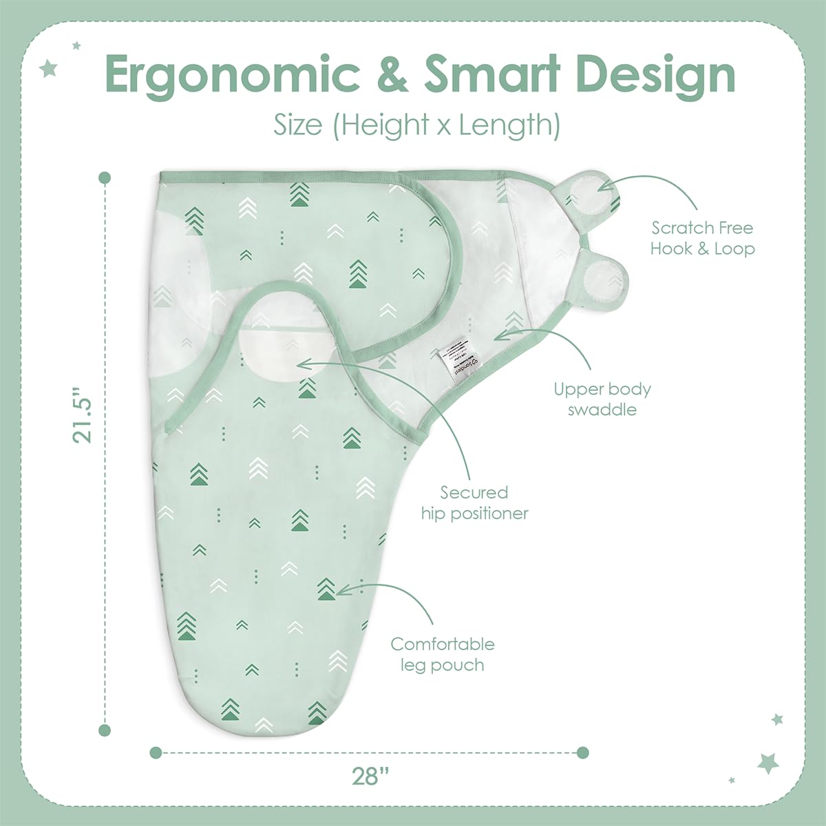 SandJEST baby swaddle stripe pattern offers breathable cotton comfort.