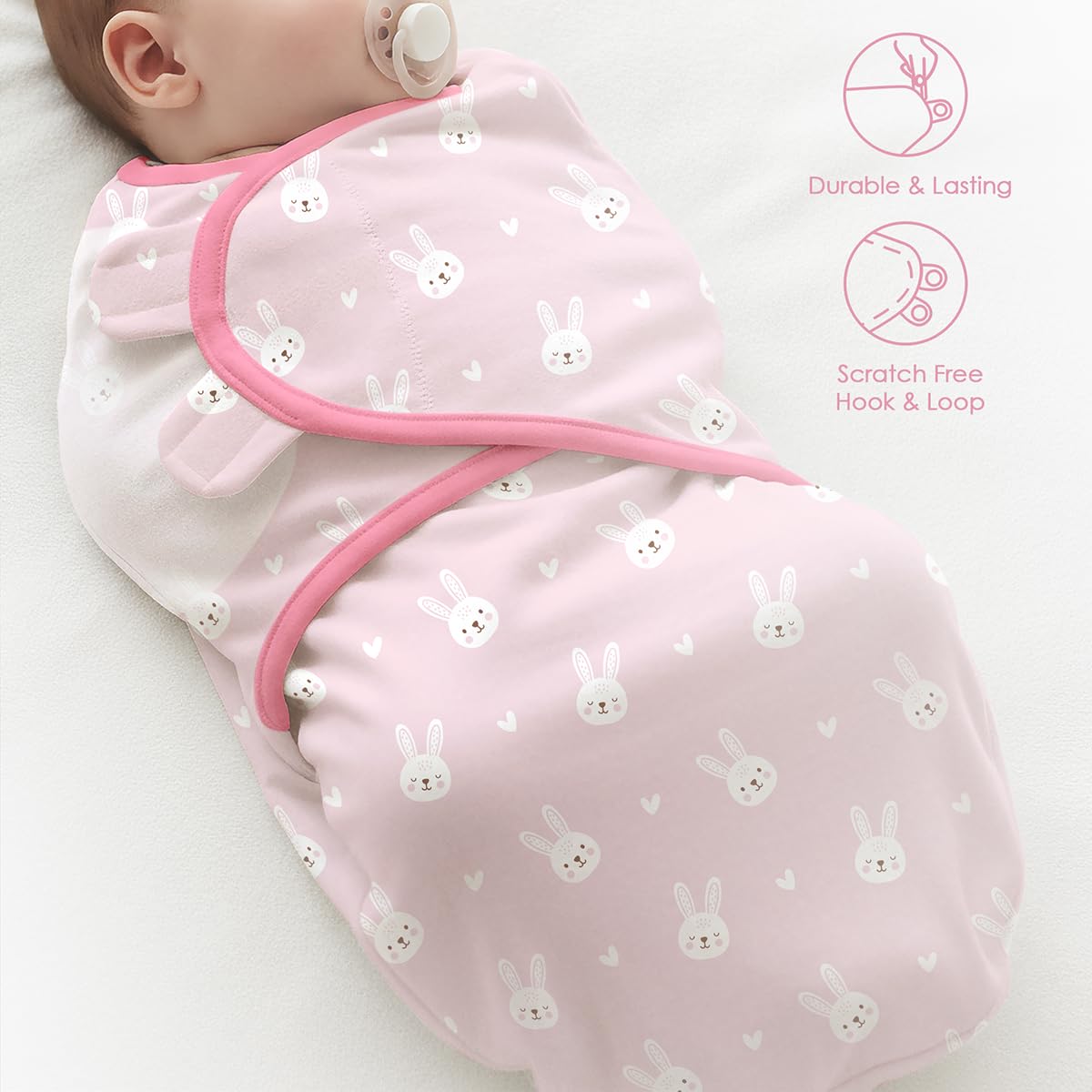 SANDJEST wearable sleep sack closed design keeps baby snug without unwrapping.