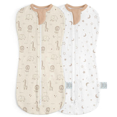 SANDJEST baby swaddle Woodland Animal keeps newborn cozy and secure for peaceful sleep.