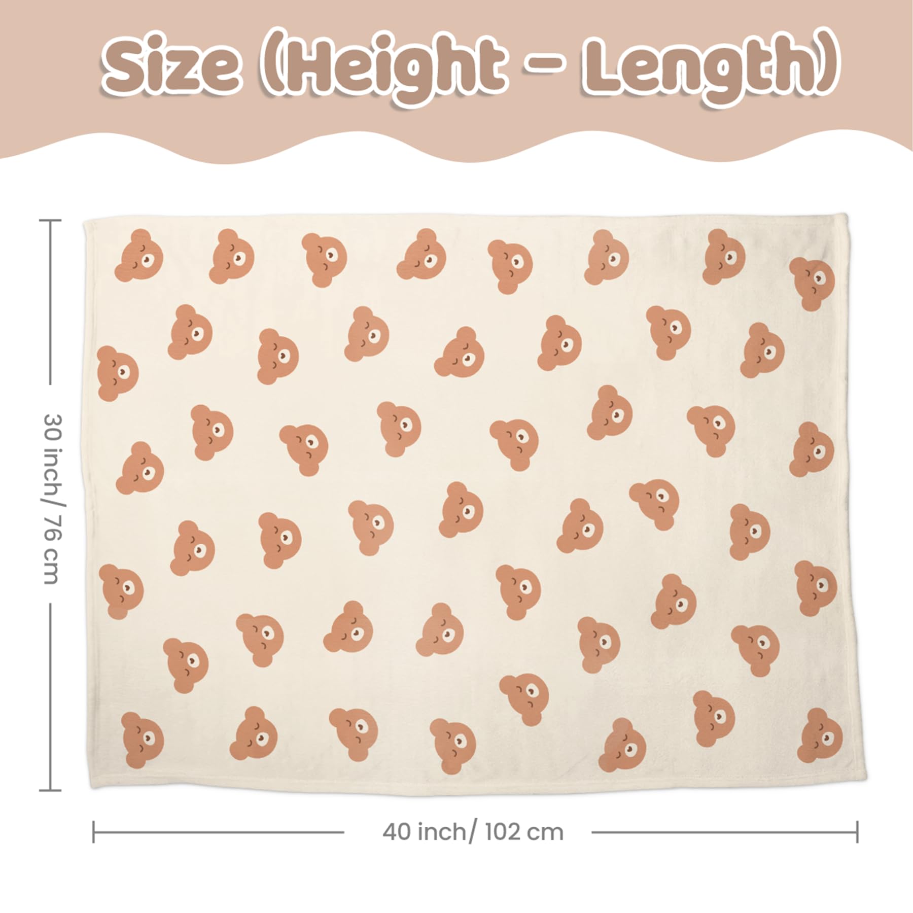 SANDJEST Bear Minky blanket travel-setup demonstrates portable warmth for on-the-go