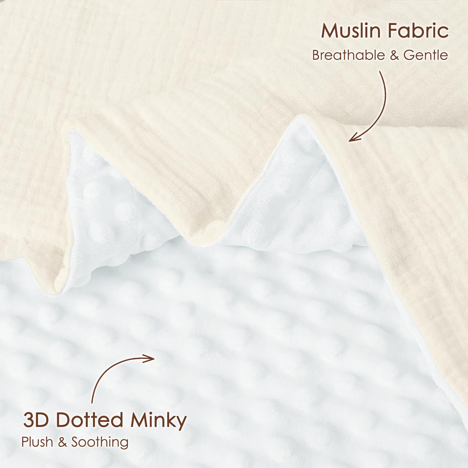 SANDJEST Butter muslin side up, skin-friendly for warm days.