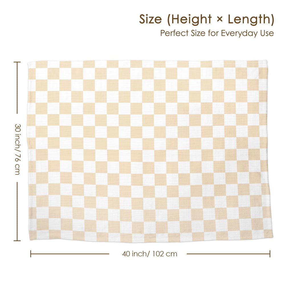 SANDJEST 30x40 checkered blanket fits cribs and car seats for easy snuggling.