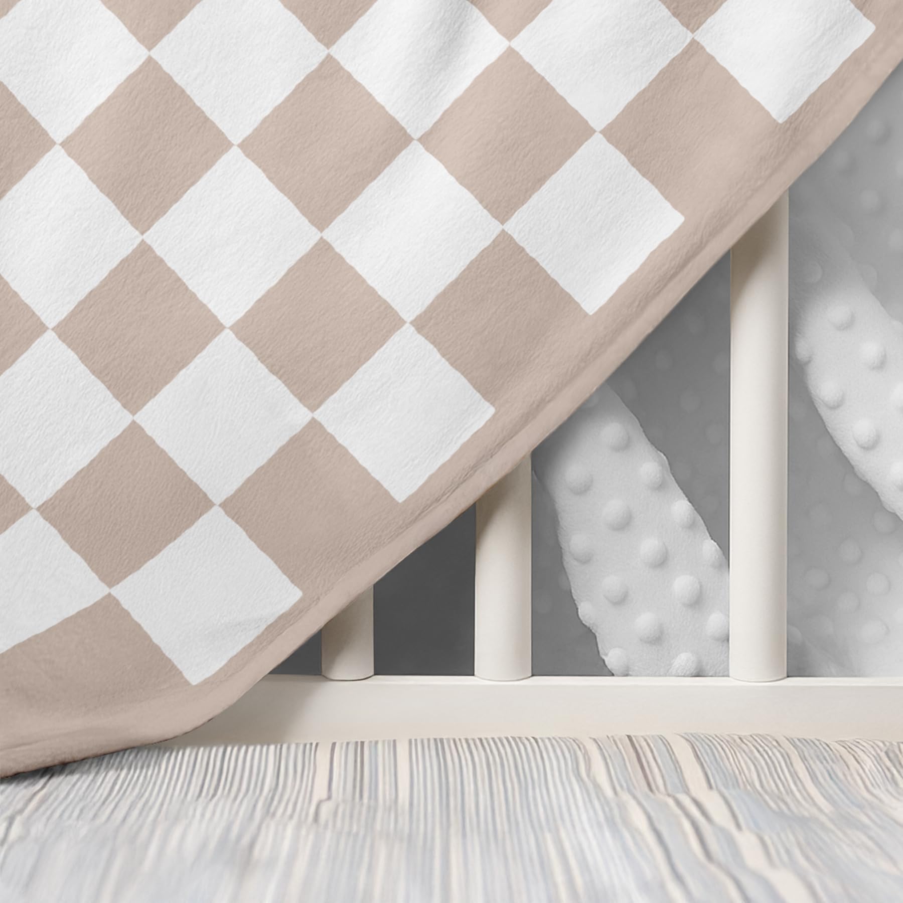 SANDJEST baby blanket showcased in a cozy nursery scene