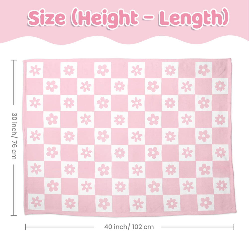 SANDJEST Daisy Minky blanket 30x40 inches sized for crib and everyday use