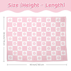SANDJEST Daisy Minky blanket 30x40 inches sized for crib and everyday use