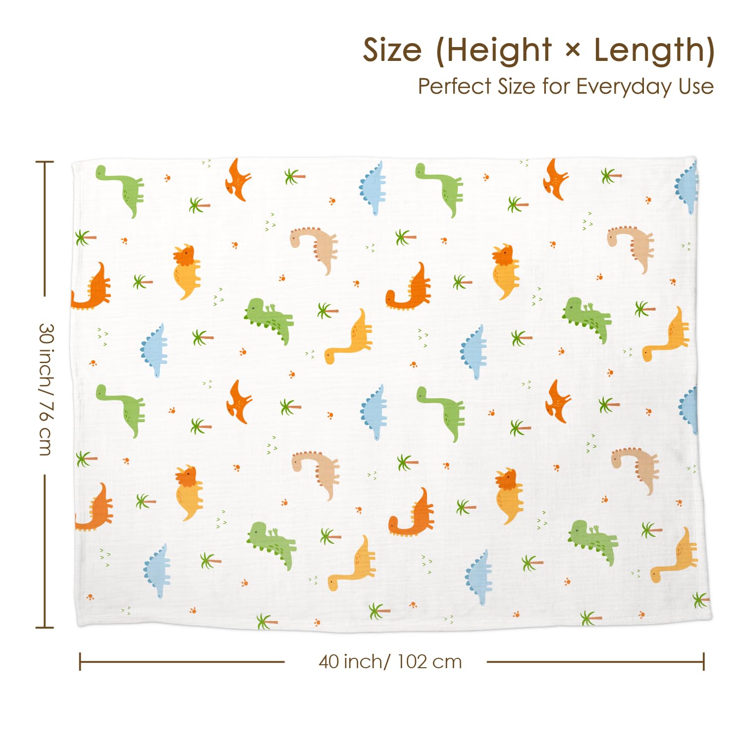 Sandjest Dinosaur Blanket dotted back adds warmth for cuddling and play