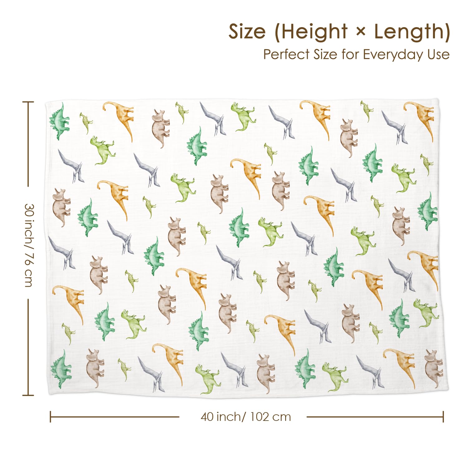 SANDJEST Dinosaur blanket dotted back shows warm, playful nursery style.
