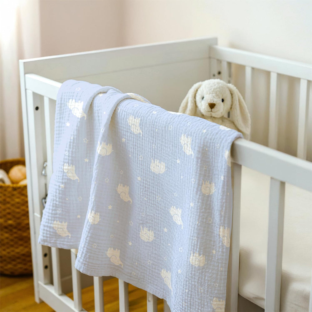 SANDJEST elephant blanket doubles as a gentle swaddle and cover.