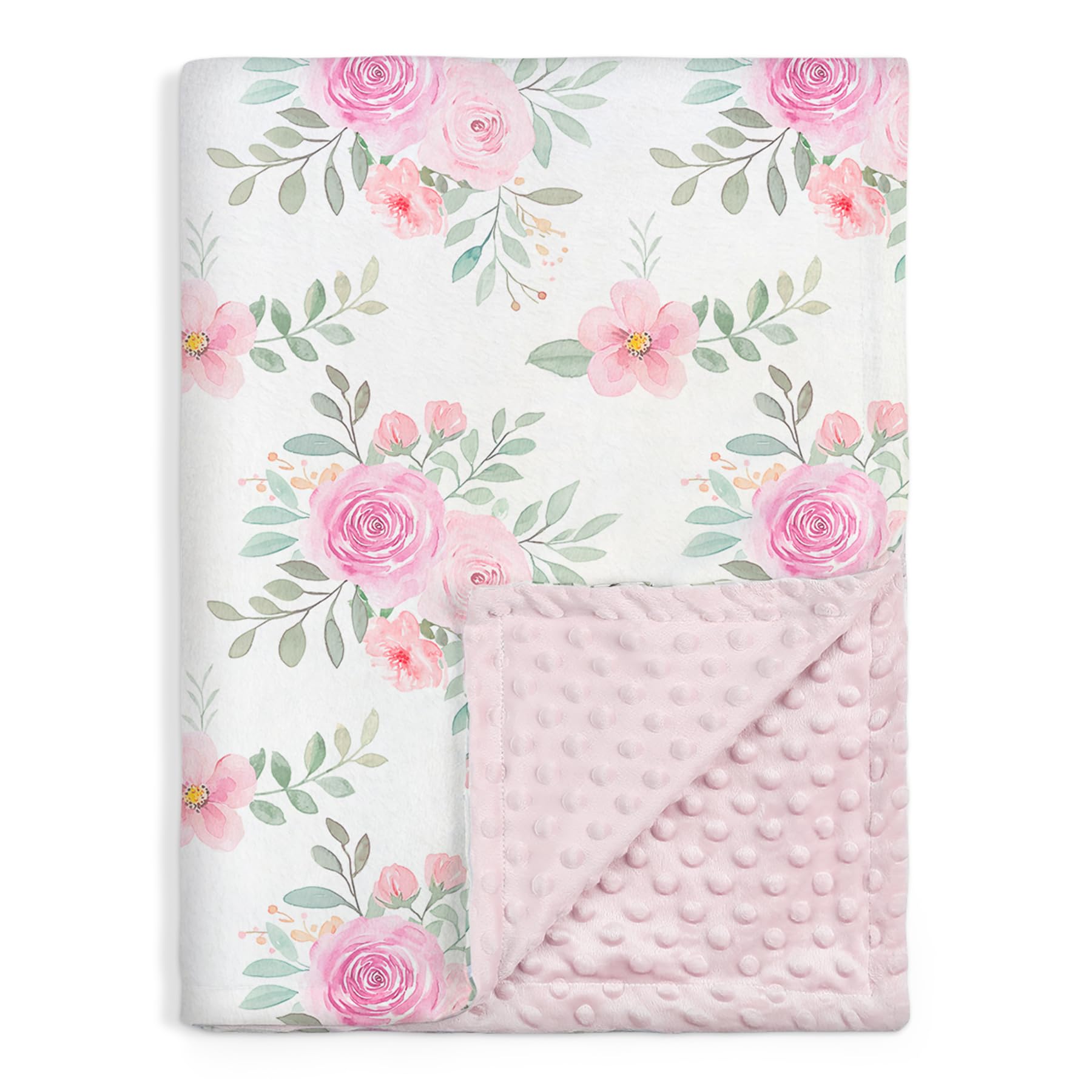 SANDJEST floral minky blanket 30x40 soft plush for cozy bedtime