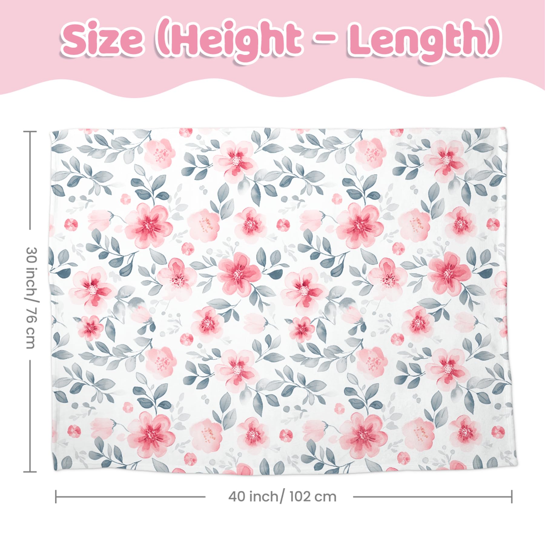 Sandjest Floral Minky Blanket folded closeup reveals smooth, breathable surface.