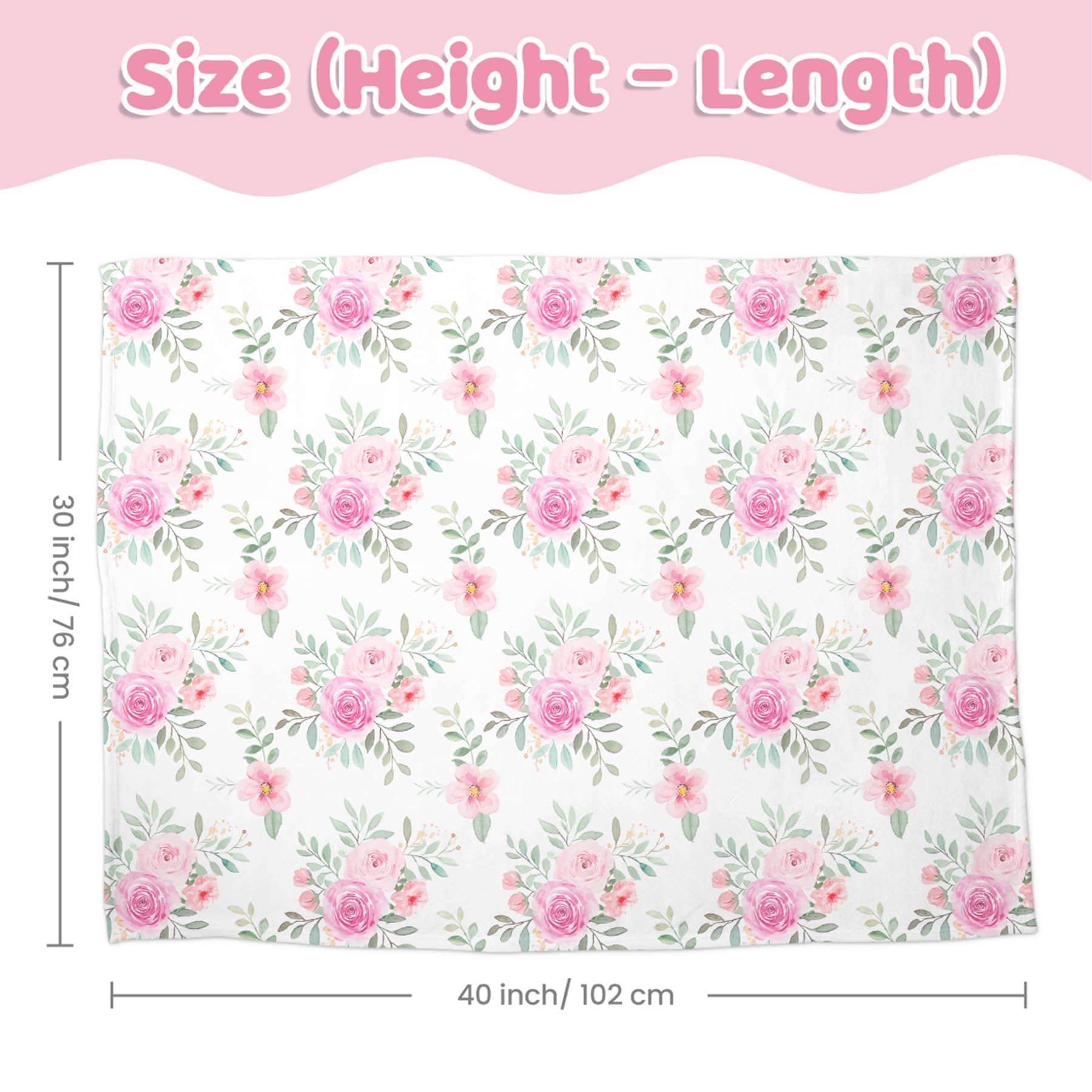 SANDJEST floral minky blanket in nursery setting for calming sleep ambiance