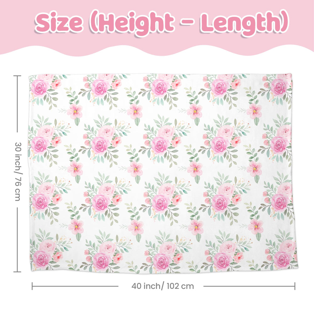 SANDJEST floral minky blanket in nursery setting for calming sleep ambiance