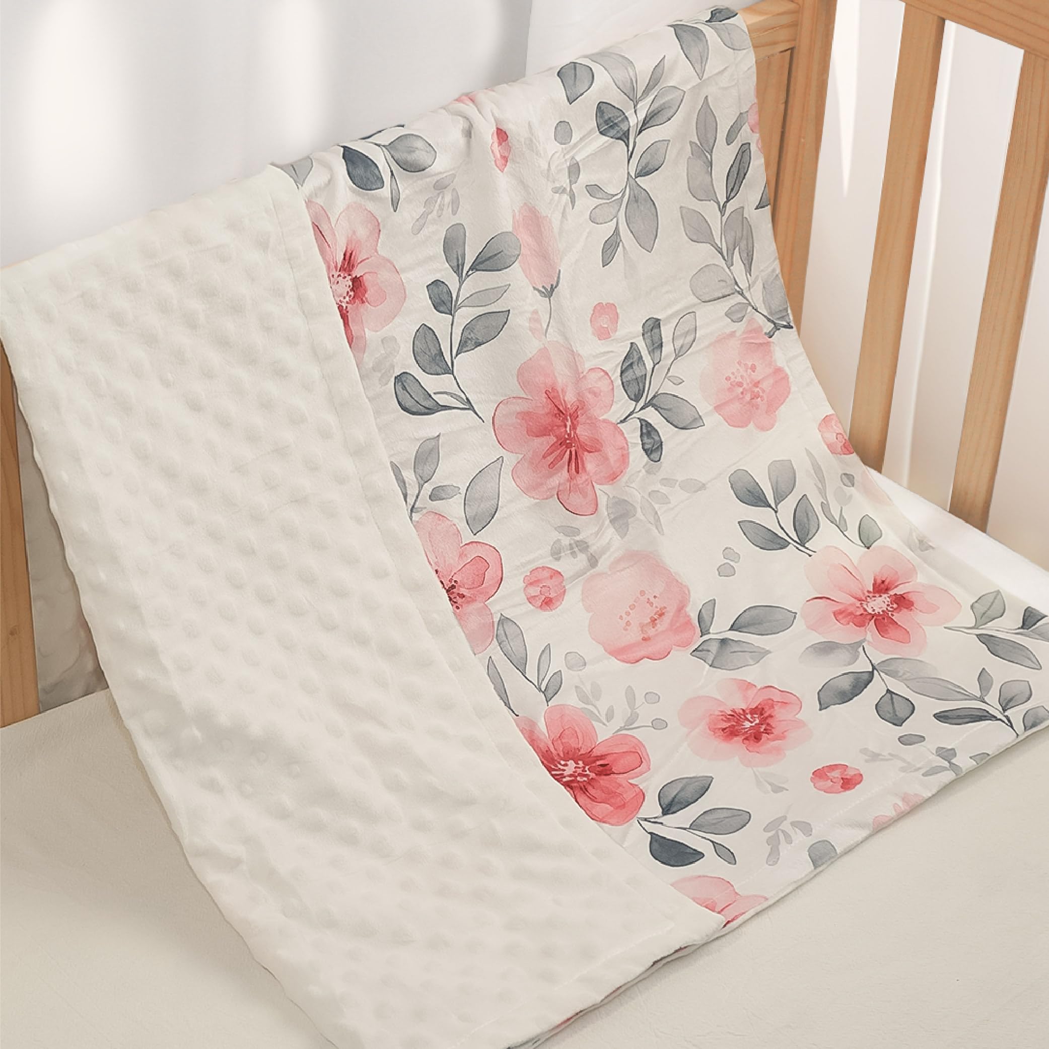 Sandjest Floral Minky Blanket for travel is a compact, versatile baby companion.
