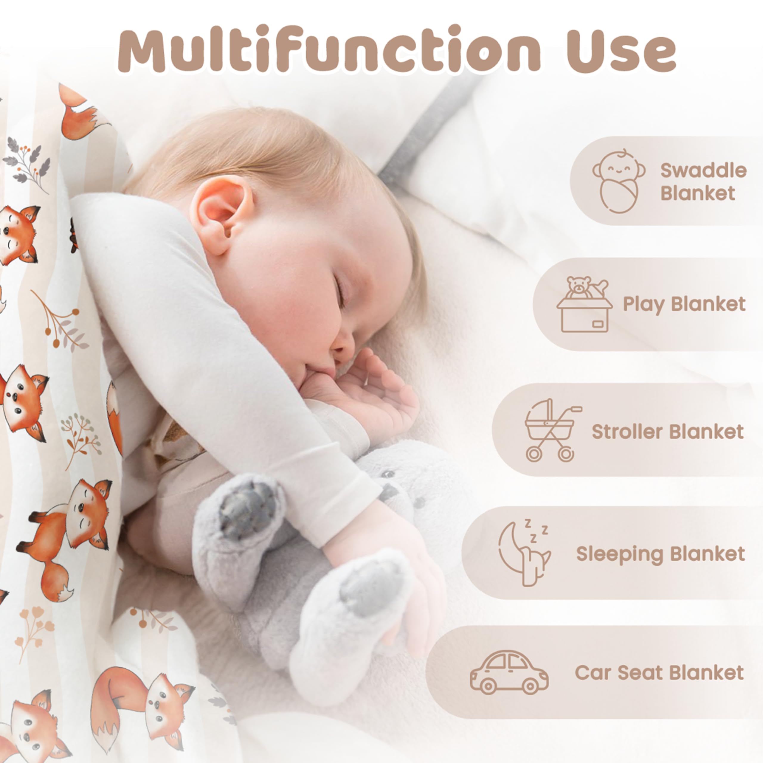 SANDJEST Fox Kid Blanket care-friendly design suitable for machine wash