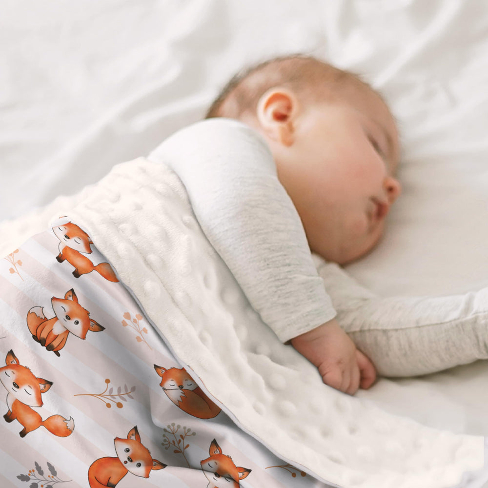 SANDJEST Fox Kid Blanket doubling as a changing pad on the go