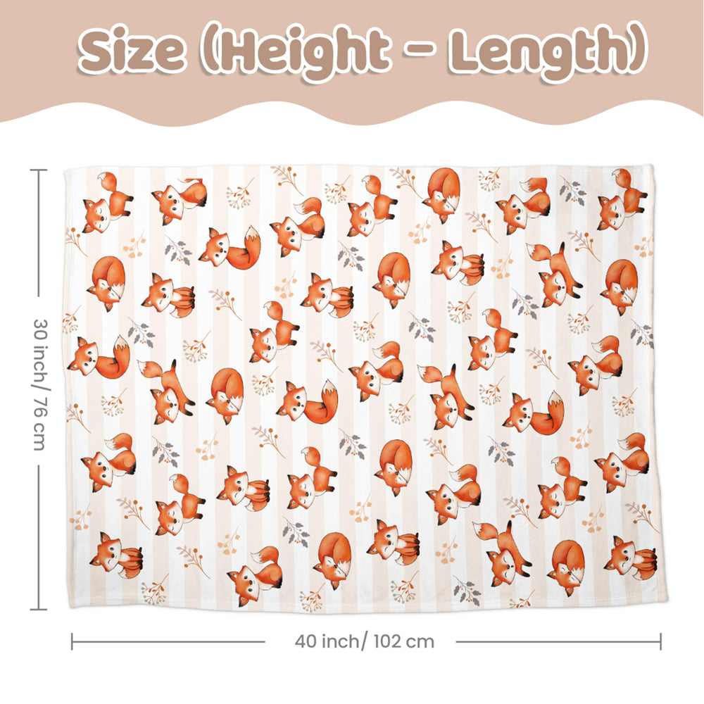 SANDJEST Fox Kid Blanket double-layer closeup shows soft minky and dotted backing