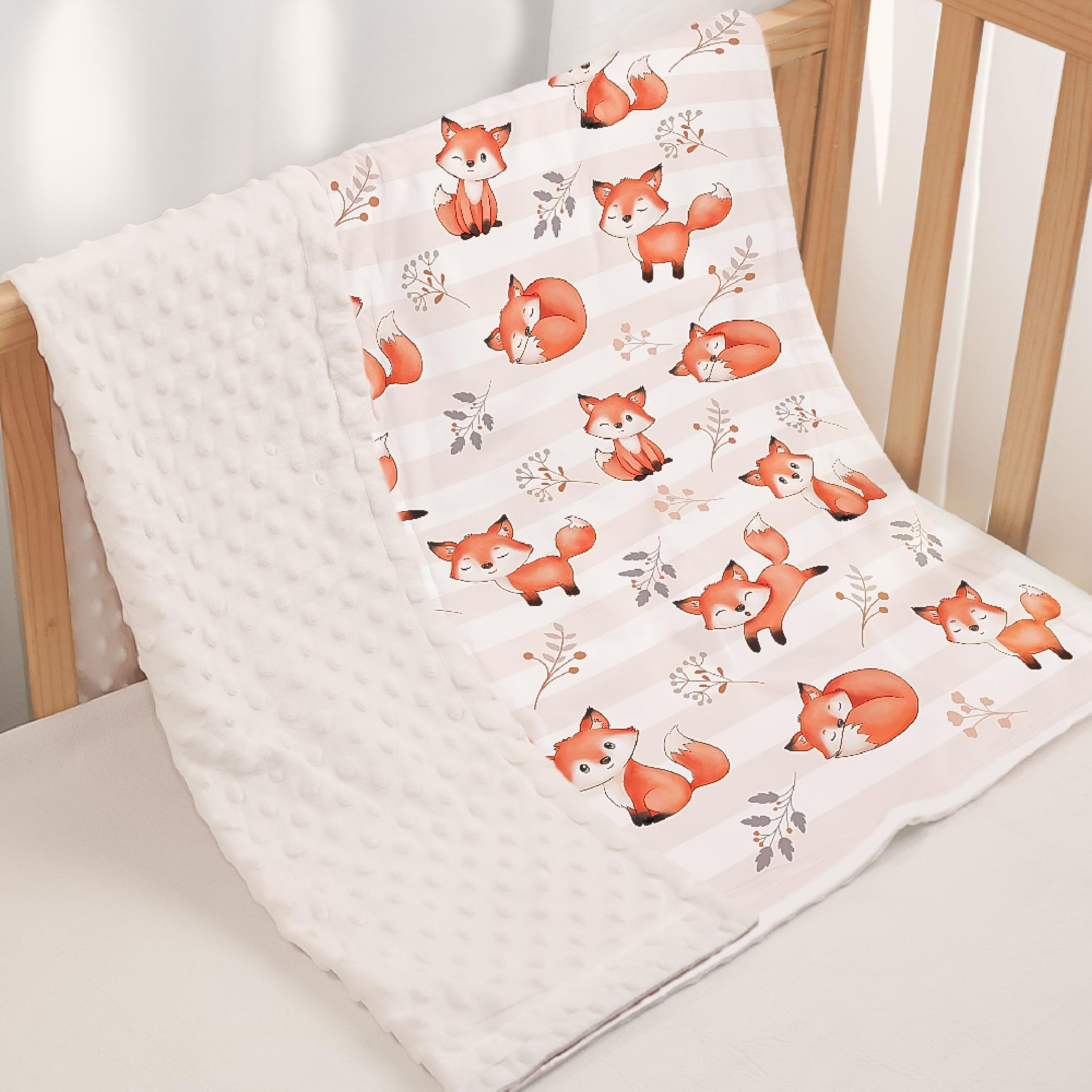 SANDJEST Fox Kid Blanket used as stroller cover for shade and coziness