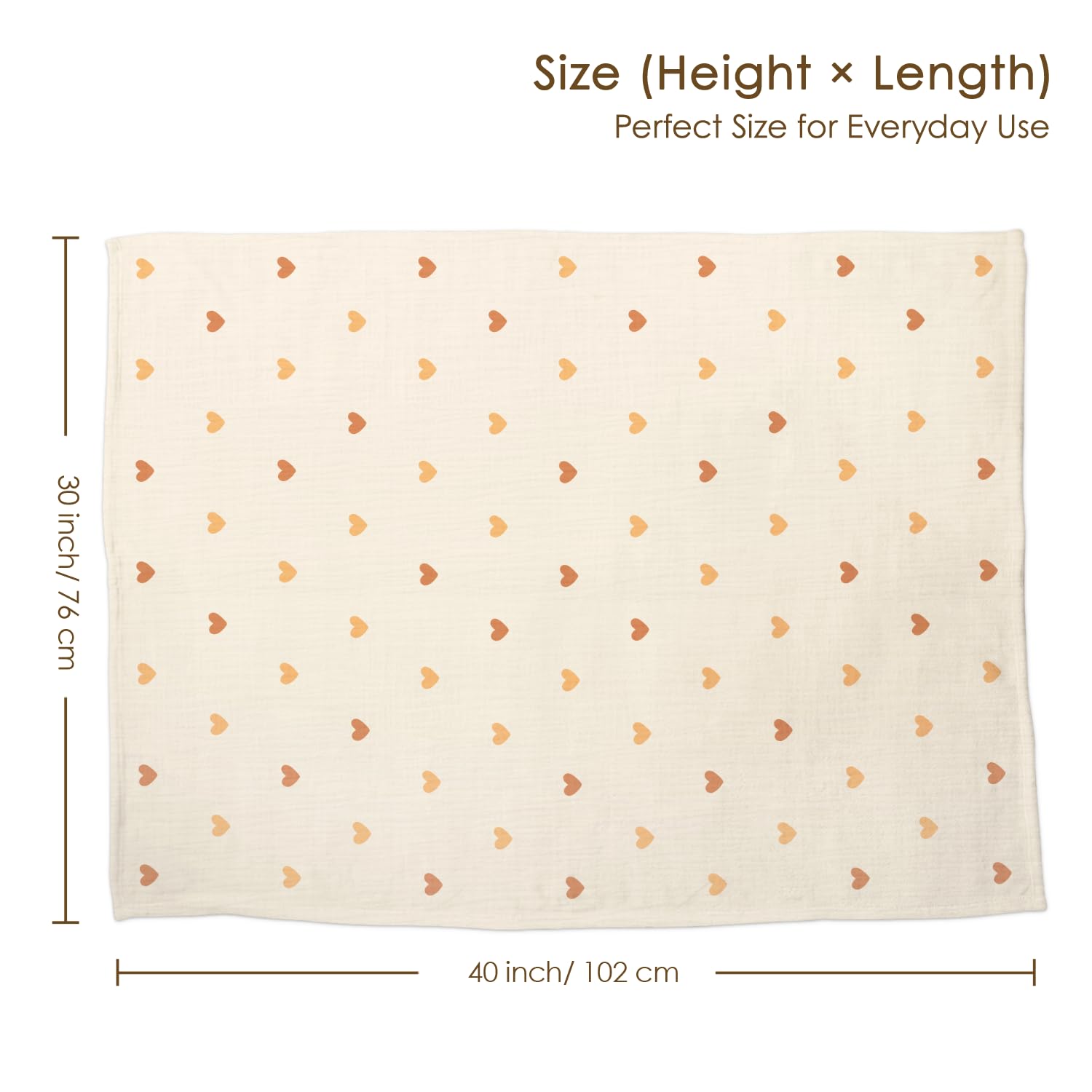 SANDJEST Heart Baby Blanket 30x40 crib-size coverage with soft materials.