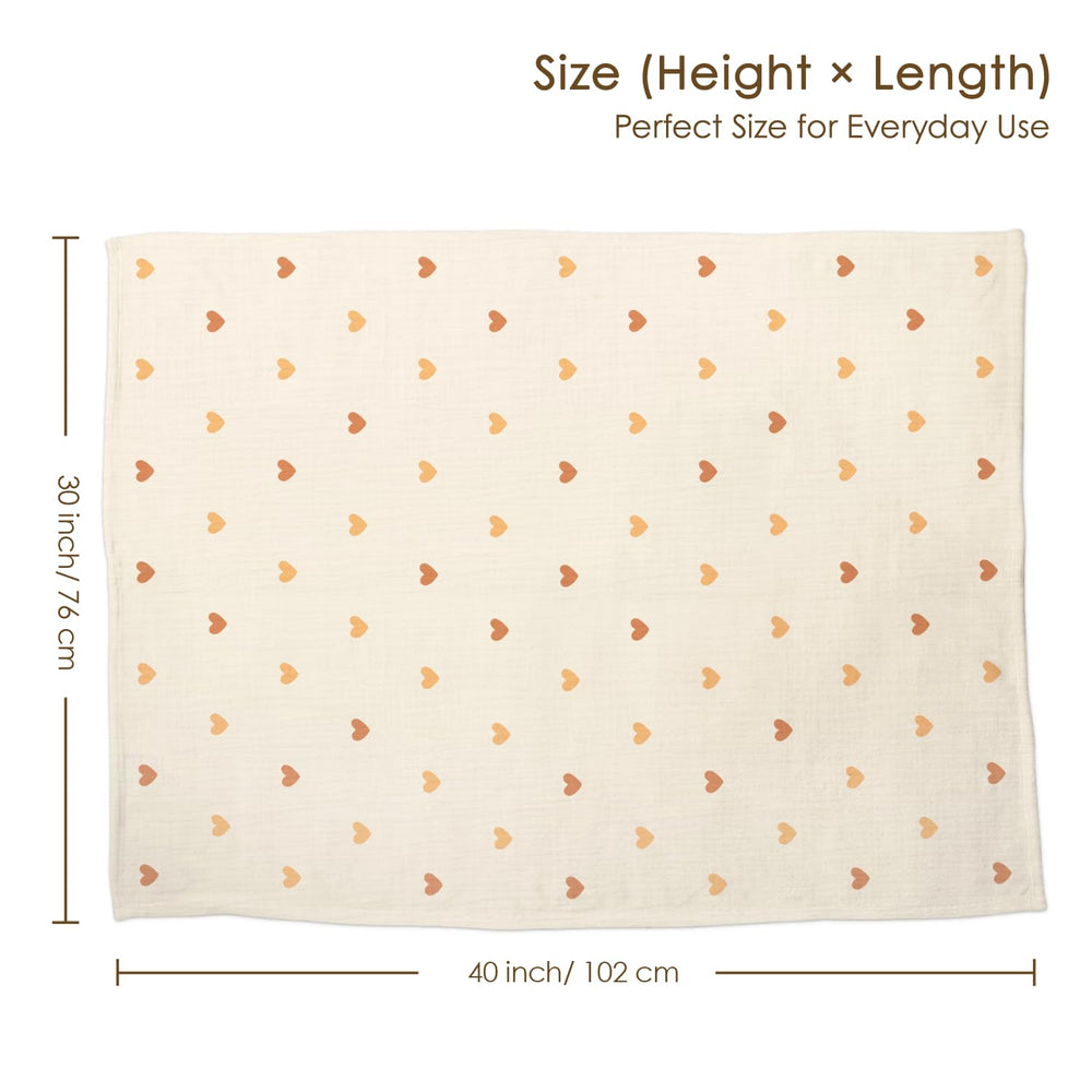 SANDJEST Heart Baby Blanket 30x40 crib-size coverage with soft materials.