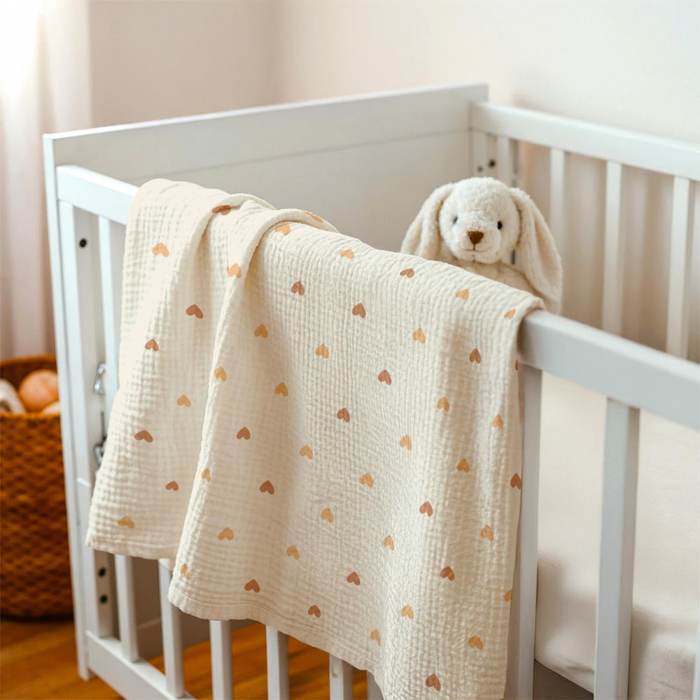 SANDJEST Heart Baby Blanket nursing-cover potential for discreet feeding times.