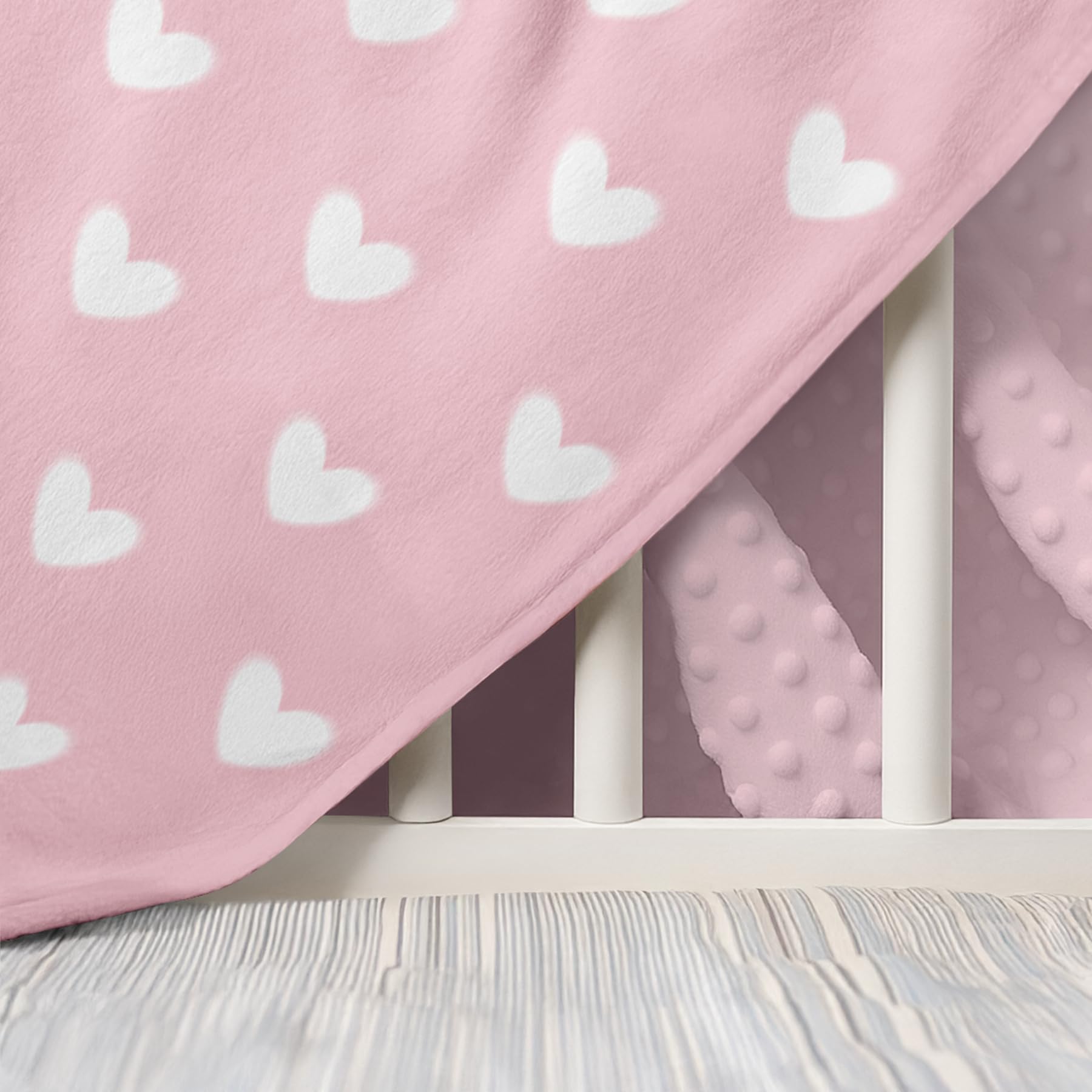 SANDJEST Heart Minky Blanket folded for travel, a portable comfort blanket