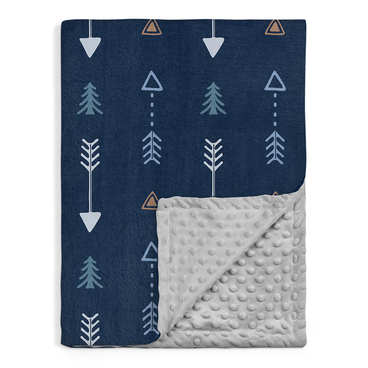 SANDJEST kid blanket arrows-printed-front view for a vibrant bedtime routine