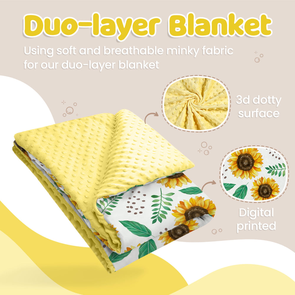 SANDJEST Minky-Soft-Texture Blanket highlights plush feel for cuddly sleep routines.