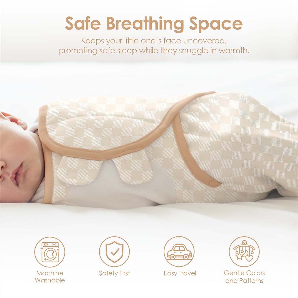 SANDJEST newborn-fit 8-15lb swaddle supports snug, comfy night routines for babies.