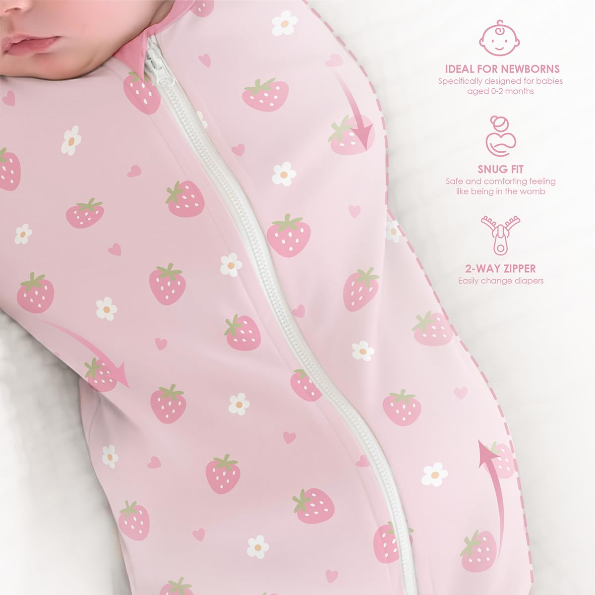 SANDJEST newborn sleep sack measures 20x8.75 inches for snug fit.