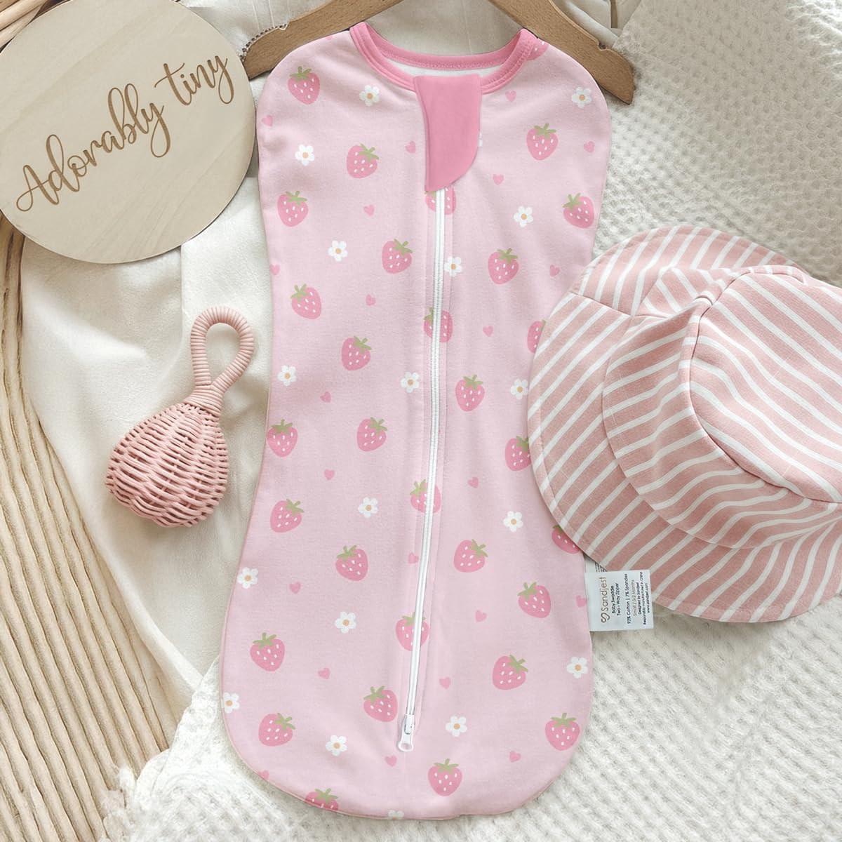 SANDJEST wearable blanket ideal for everyday nursery use with soft cotton.
