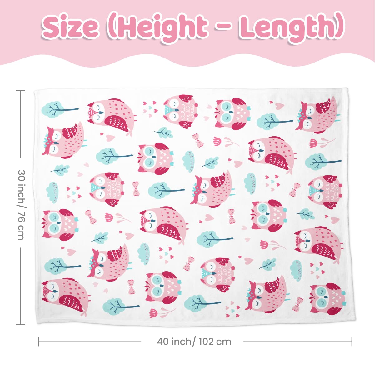 SANDJEST Owl Kid Blanket crib size fits nursery cribs and naps