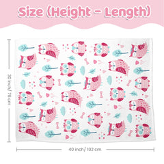 SANDJEST Owl Kid Blanket crib size fits nursery cribs and naps