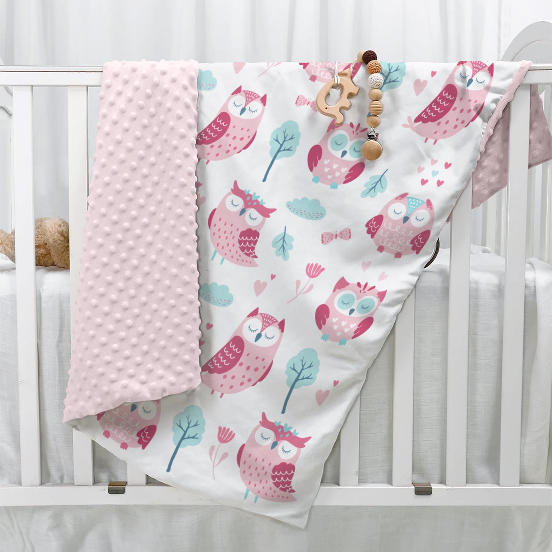 SANDJEST Owl Kid Blanket doubles as a stroller cover for shade