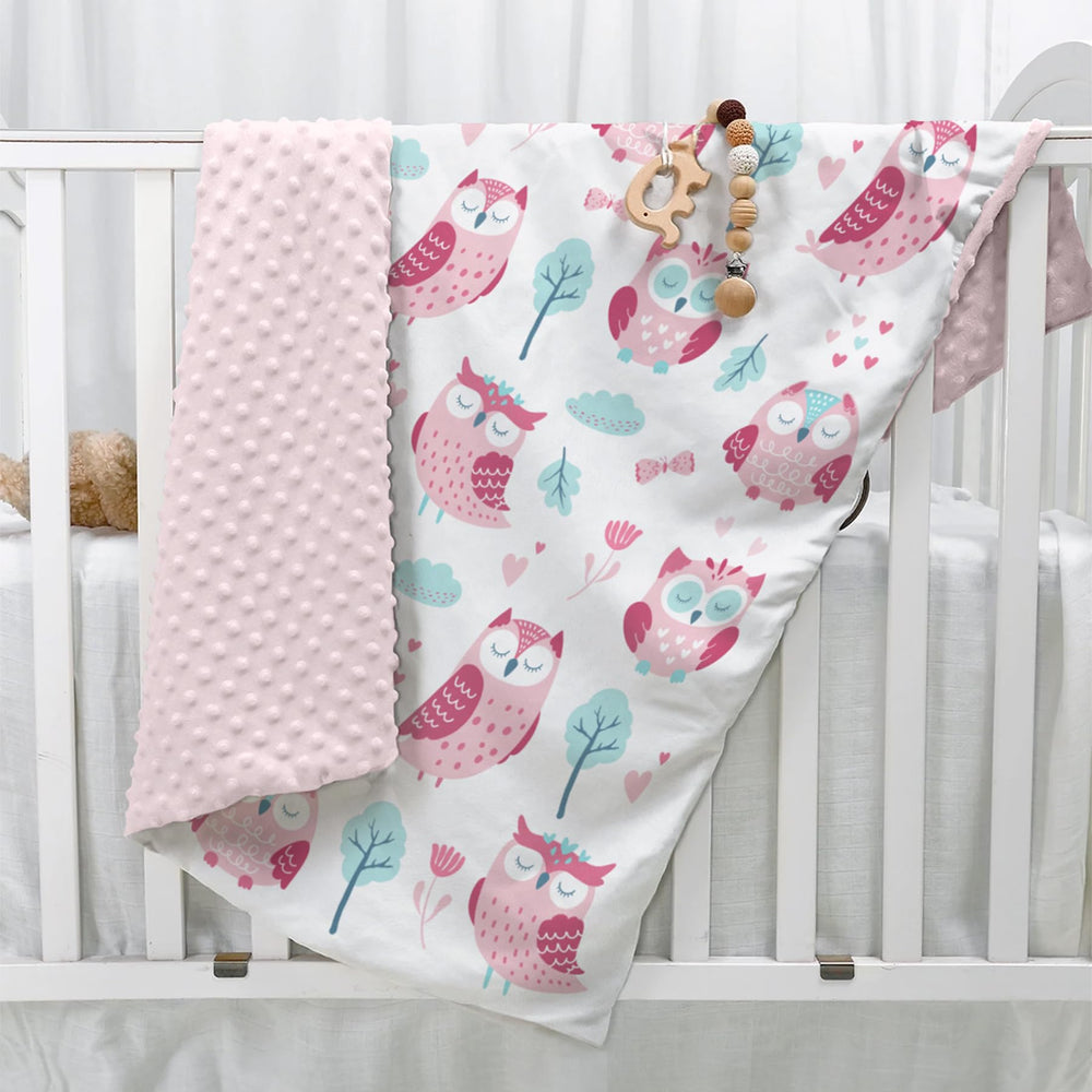 SANDJEST Owl Kid Blanket doubles as a stroller cover for shade