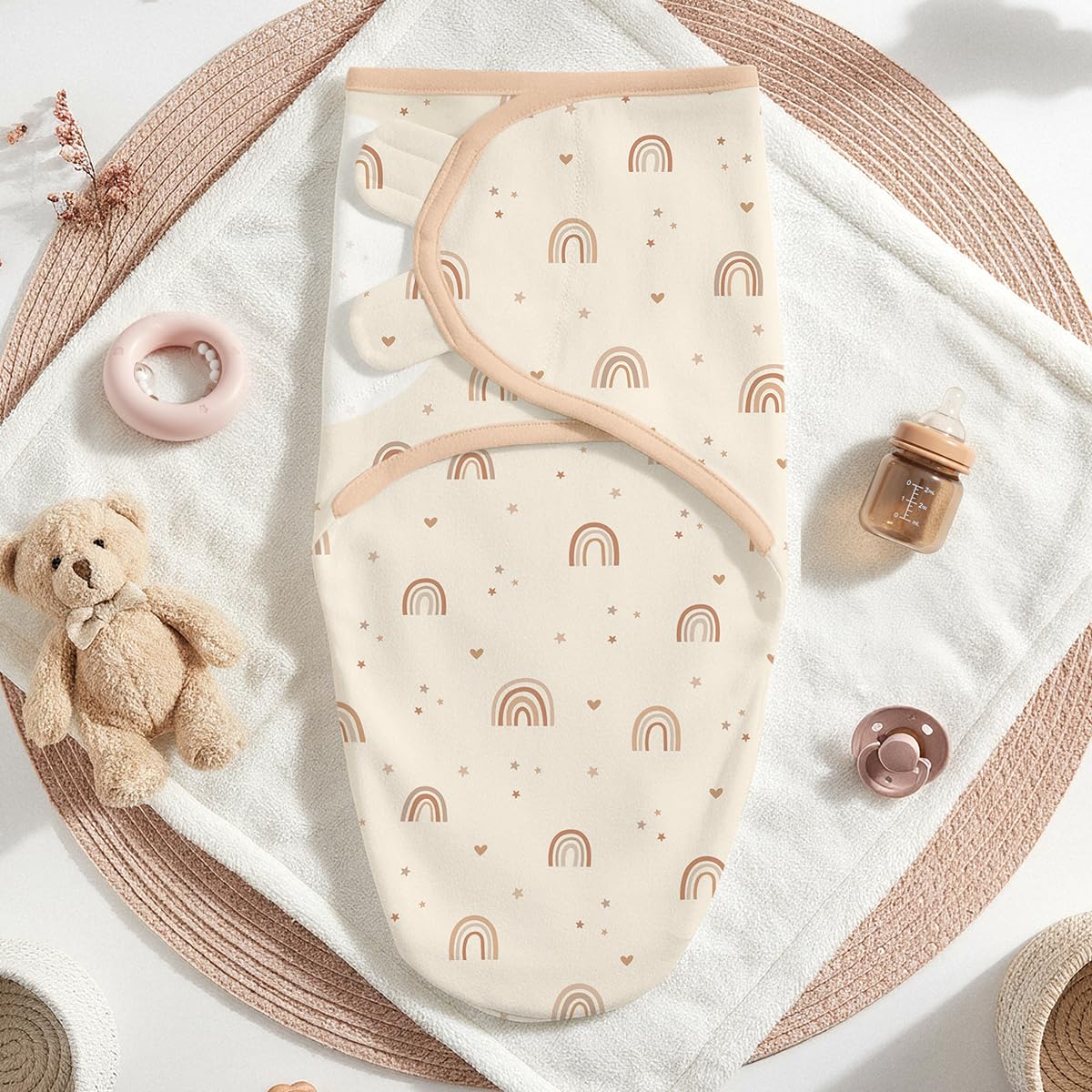 SANDJEST pack-of-3 swaddles provide versatile newborn essentials.