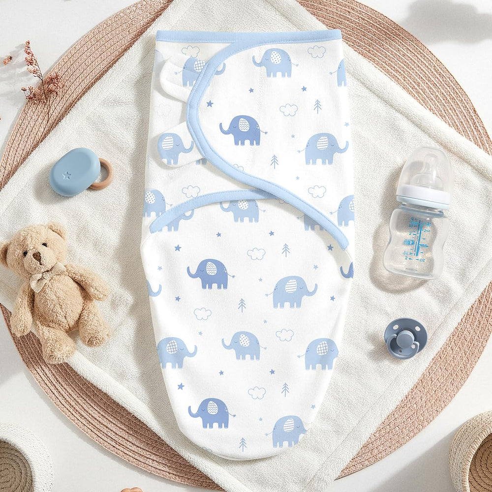 SANDJEST gift-ready swaddle set image conveys value for new parents and grandparents.