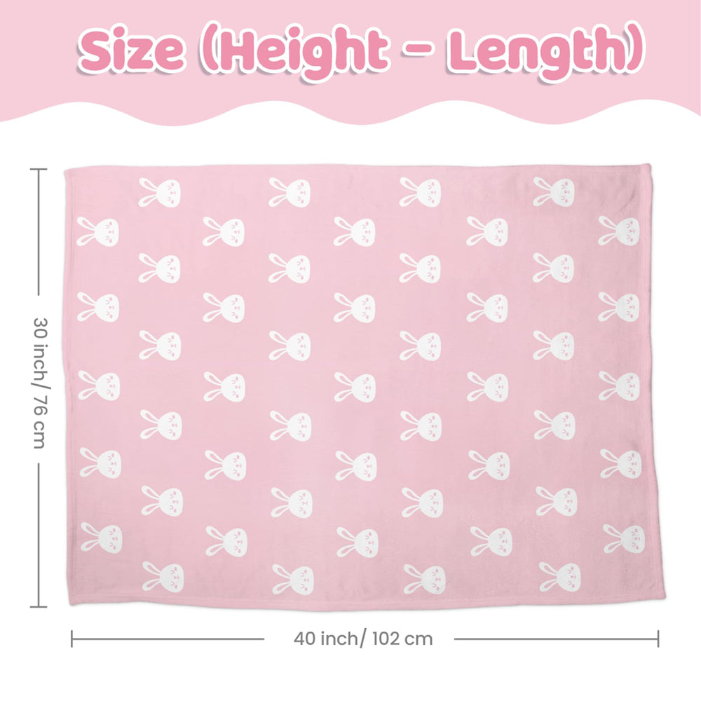 SANDJEST Rabbit Minky blanket measures 30x40 inches for newborns and travel.