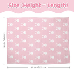 SANDJEST Rabbit Minky blanket measures 30x40 inches for newborns and travel.