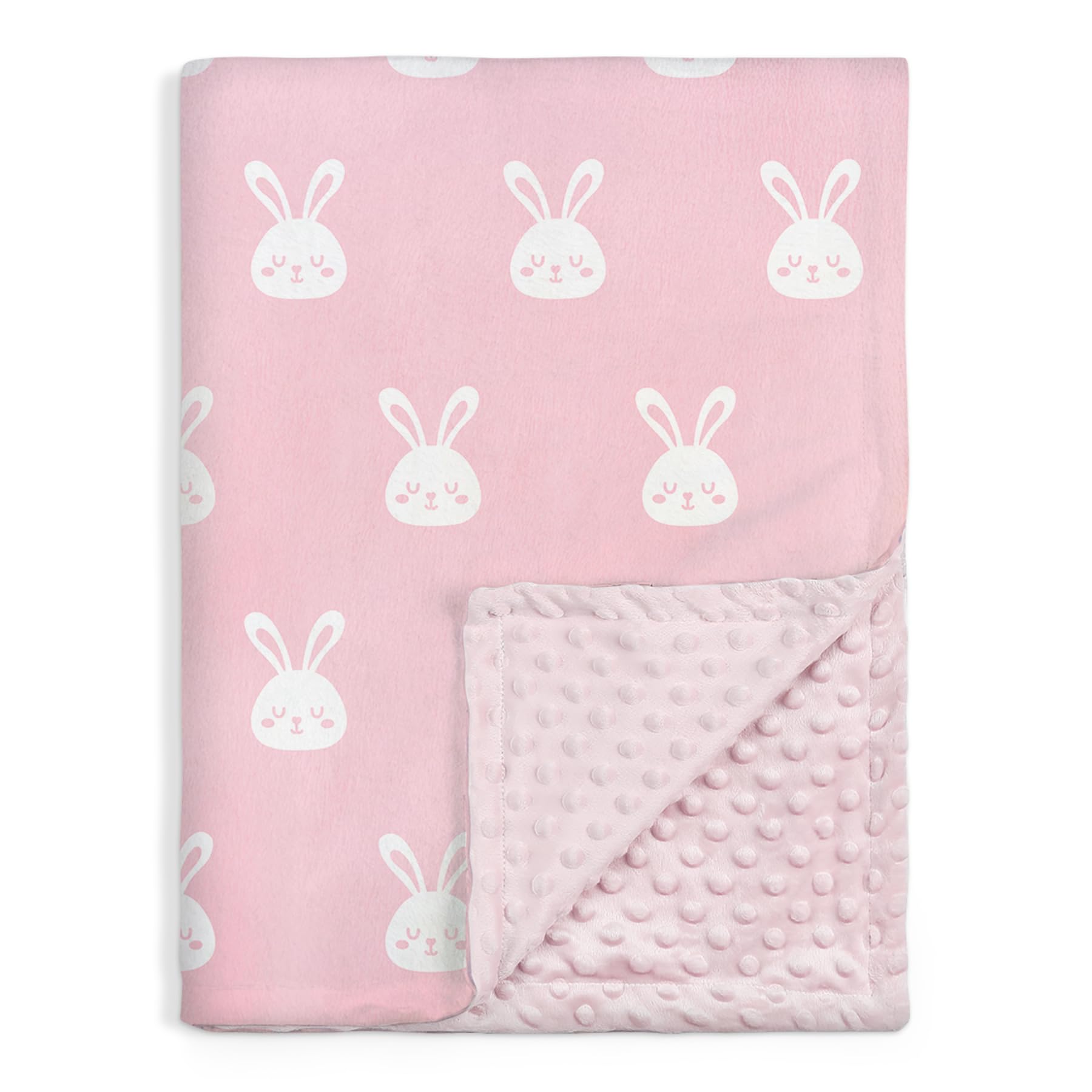 SANDJEST Rabbit Minky blanket soft-plush texture for cozy naps.