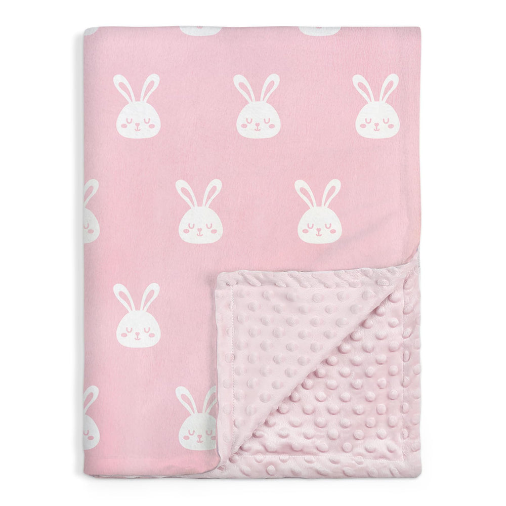 SANDJEST Rabbit Minky blanket soft-plush texture for cozy naps.