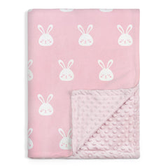 SANDJEST Rabbit Minky blanket soft-plush texture for cozy naps.