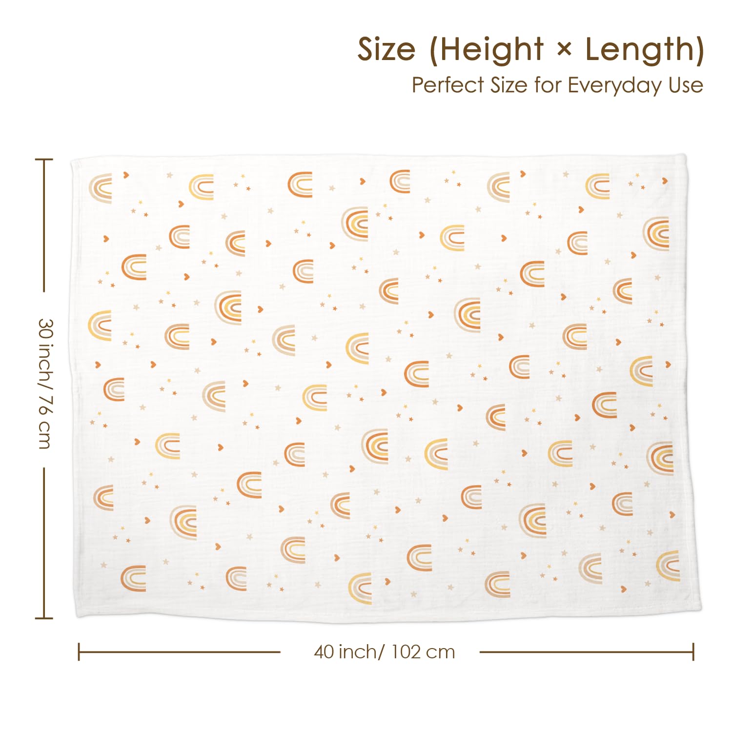 SANDJEST Rainbow Baby Blanket dotted fleece back texture for cuddly moments